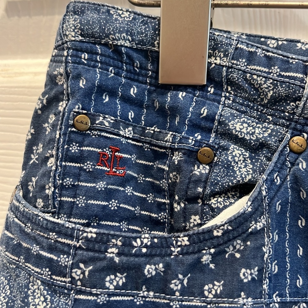 Vintage Lauren Ralph Lauren Blue Floral Patchwork Pants - Picture 4 of 9